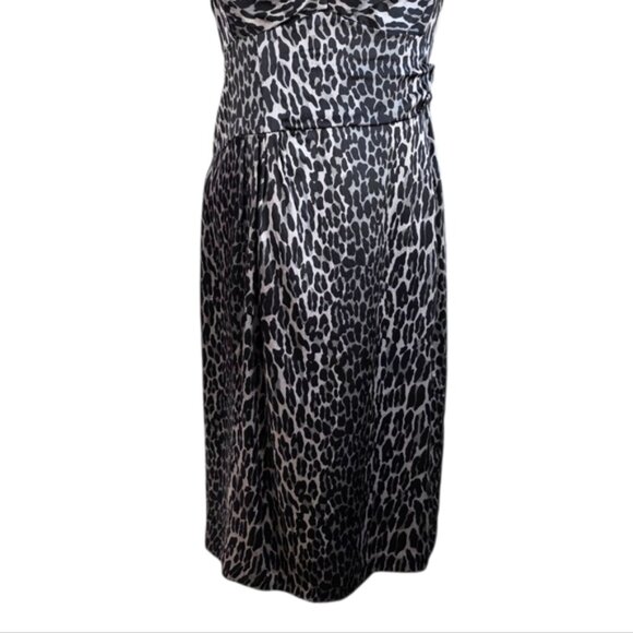 Nanette Lepore Ever More 100% Silk Leopard Print Black Lined Dress Sz 6 - Picture 5 of 12